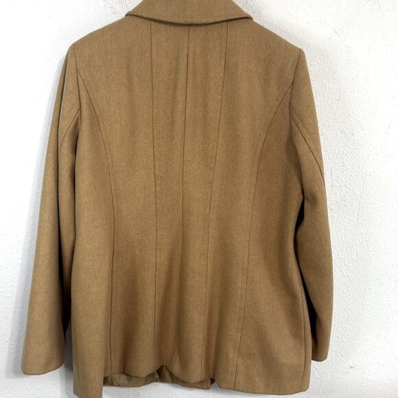 London Fog Caramel Pea Coat Classic Wool-Blend Button Down Coat Size XL - Picture 5 of 8